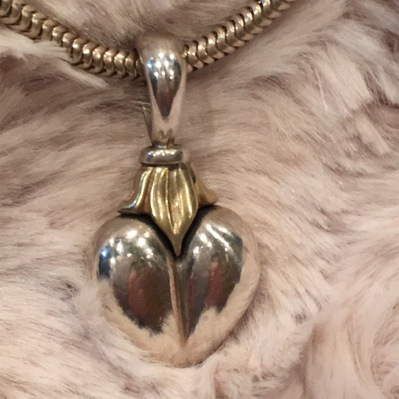 Silver and gold necklace with matching earrings - Picture 2 of 4